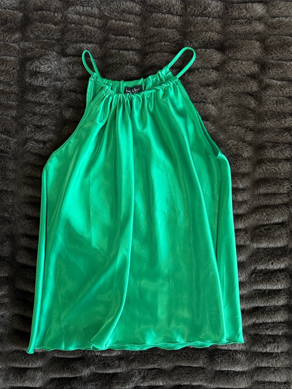 Nicole Miller Emerald Green Halter Tank Top